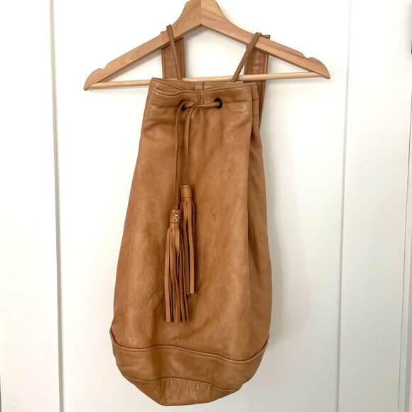 Tan Leather Large Backpack - Picture 3 of 7
